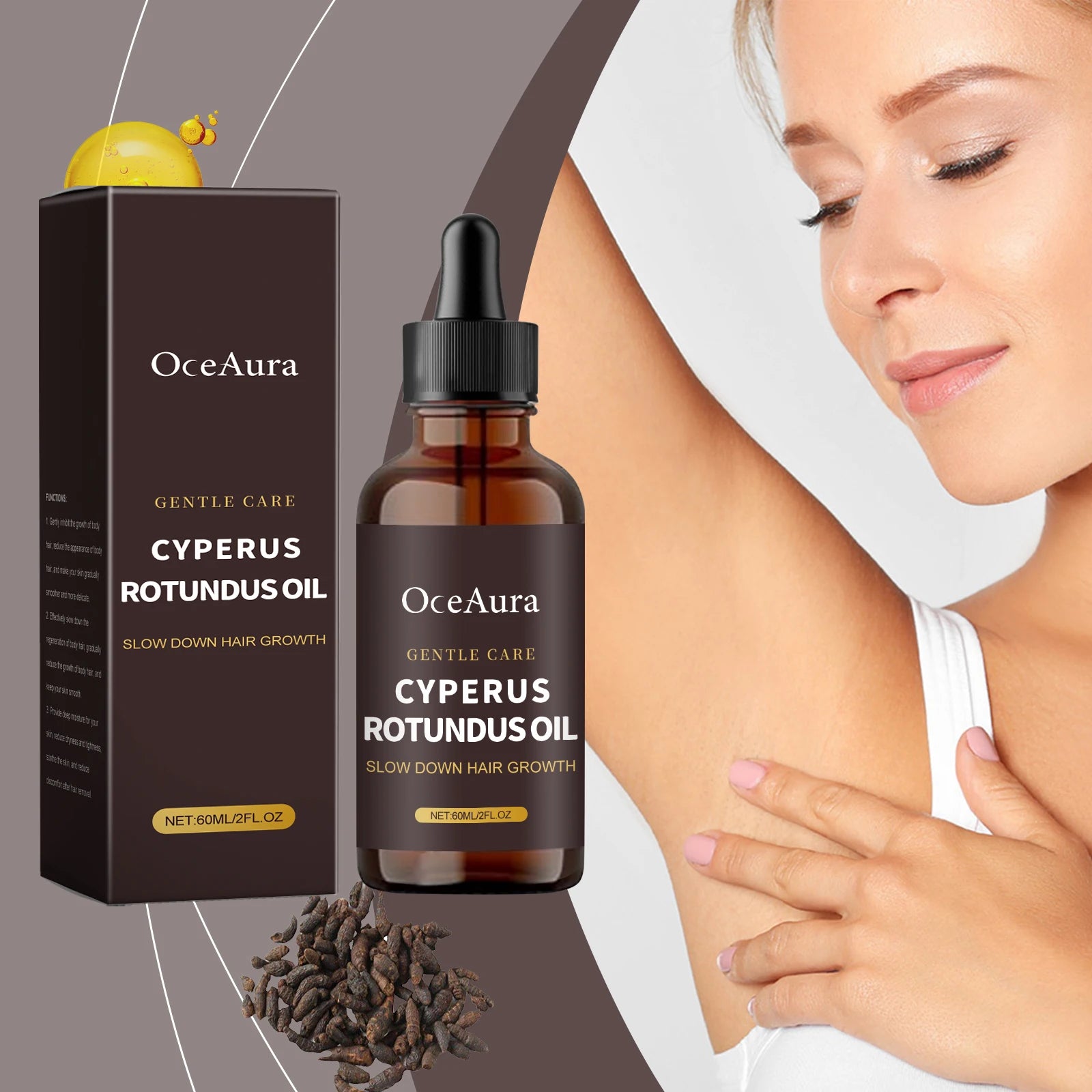 OceAura Cyperus Rotundus Oil - Slows Hair Growth