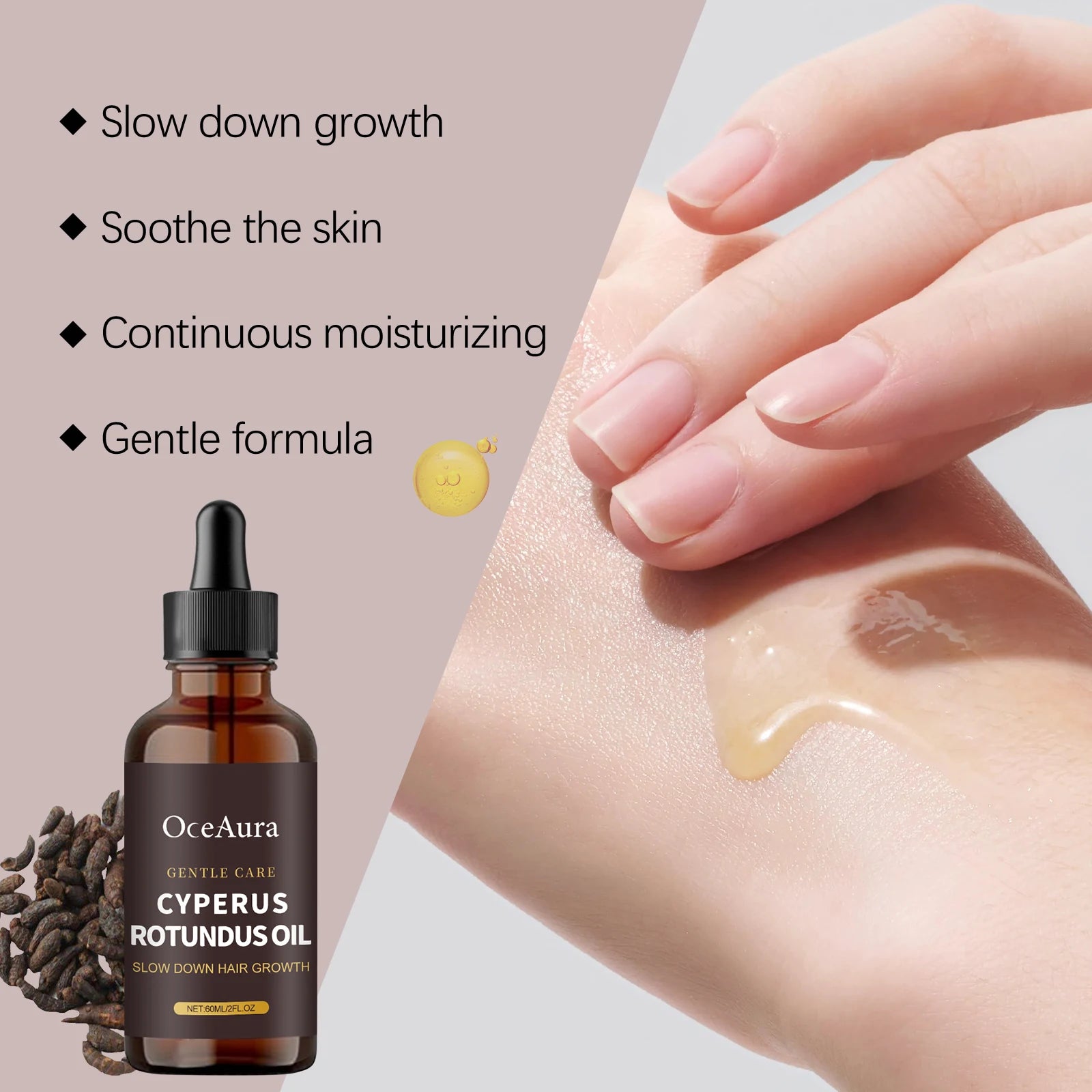 OceAura Cyperus Rotundus Oil - Slows Hair Growth